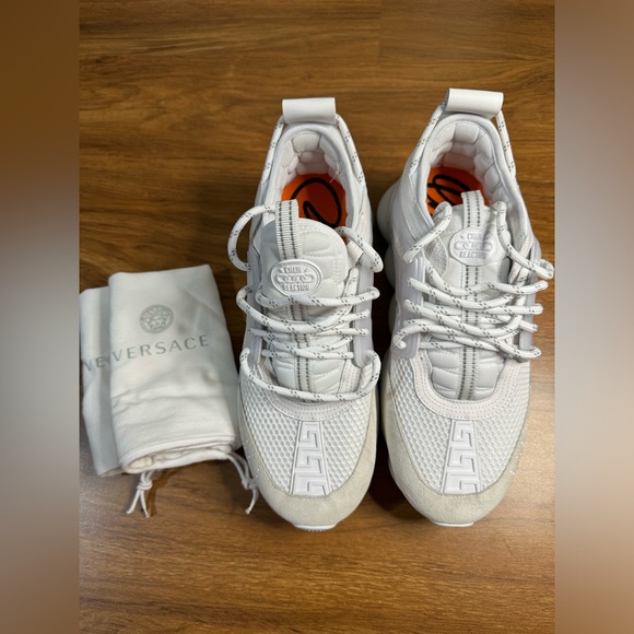 Versace Chain Reaction Mens Low Top Sneaker Trainers White Size EU 43 US 10